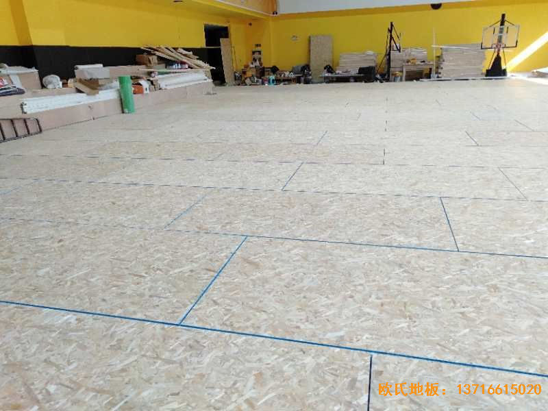 江蘇揚州海蘭德瓊花籃球館體育地板施工案例