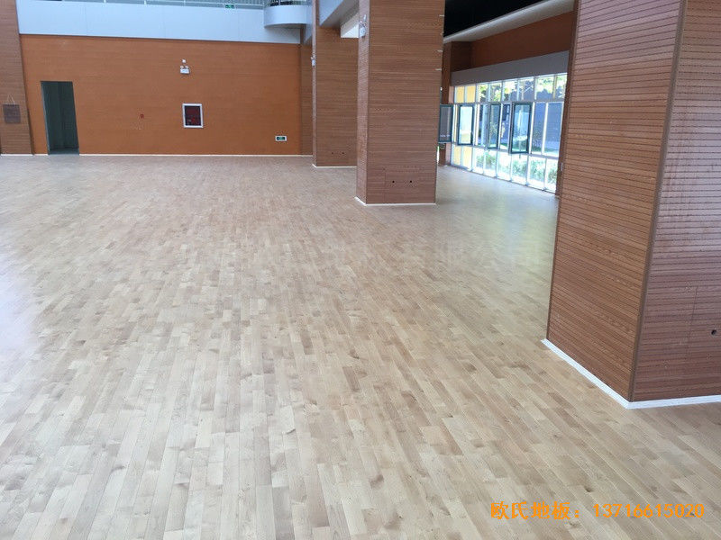 山西晉中榆次區寇村小學運動館運動地板施工案例3