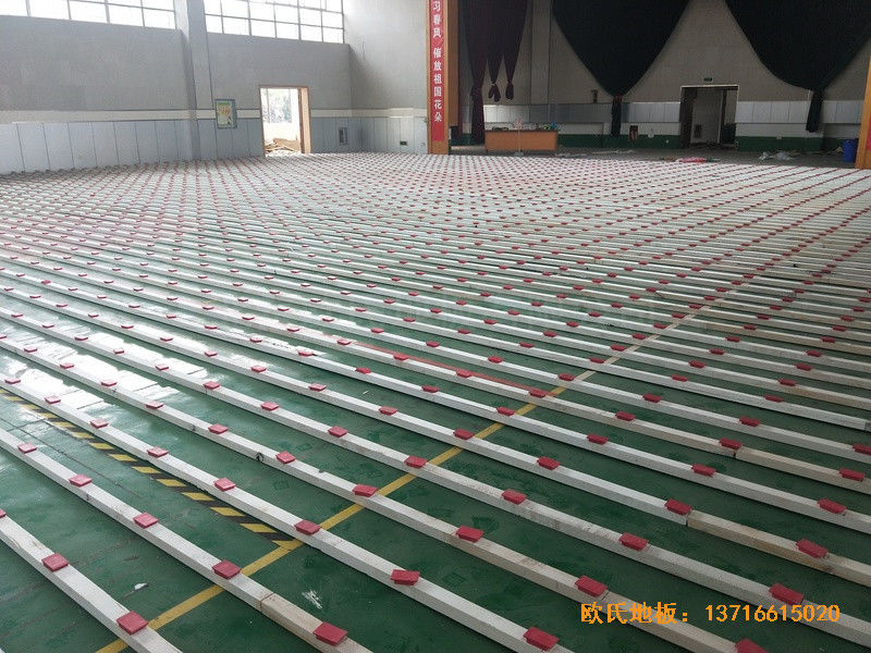 江蘇宜興東域小學(xué)籃球館運動地板鋪裝案例1