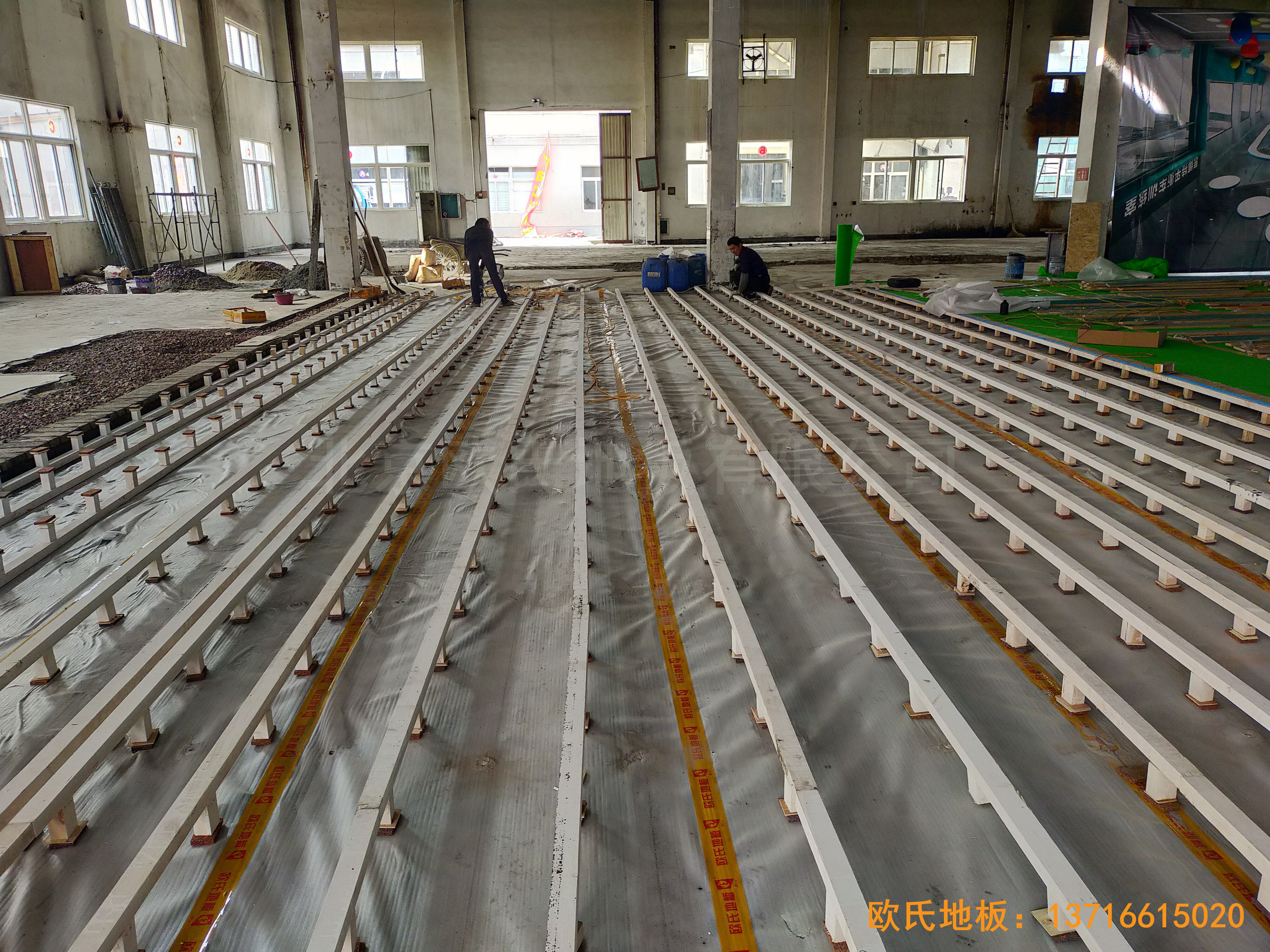 紹興柯橋群賢198文創園體育地板鋪設案例1